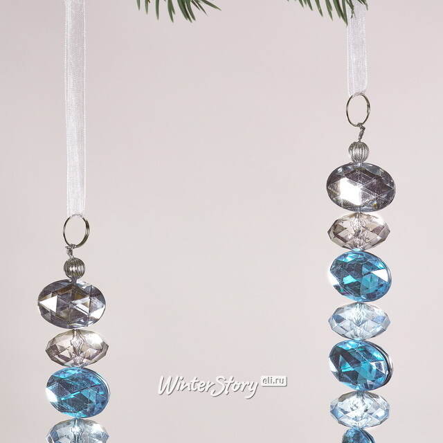Елочная подвеска Crystal Tear 20 см голубая, 2 шт Winter Deco