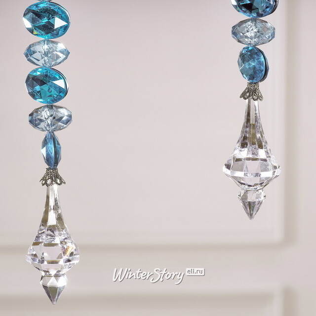 Елочная подвеска Crystal Tear 20 см голубая, 2 шт Winter Deco