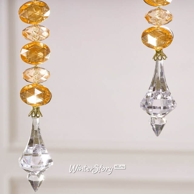Елочная подвеска Crystal Tear 20 см янтарная, 2 шт Winter Deco