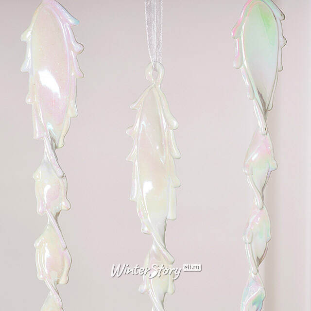 Набор елочных игрушек Сосульки Rainbow Glow 25 см белые, 3 шт Winter Deco