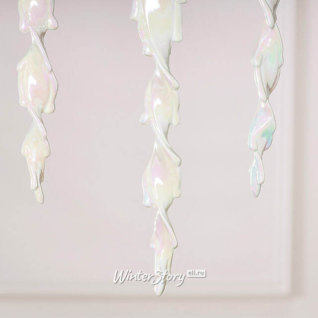 Набор елочных игрушек Сосульки Rainbow Glow 25 см белые, 3 шт Winter Deco