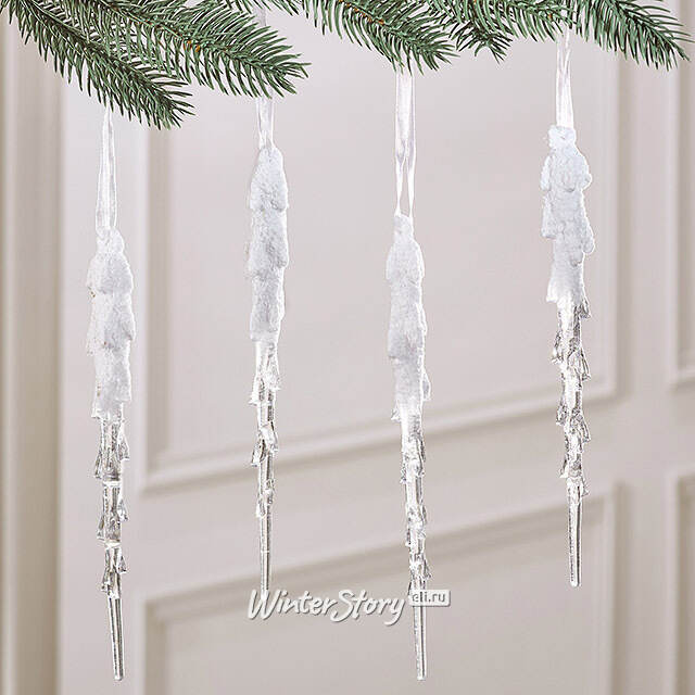 Набор елочных игрушек Сосульки - Bellarosa 19 см, 4 шт Winter Deco
