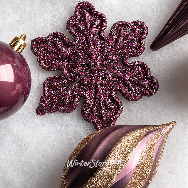 Набор елочных игрушек Christmas Cheer 6-14 см фиолетовый, 44 шт, пластик Winter Deco