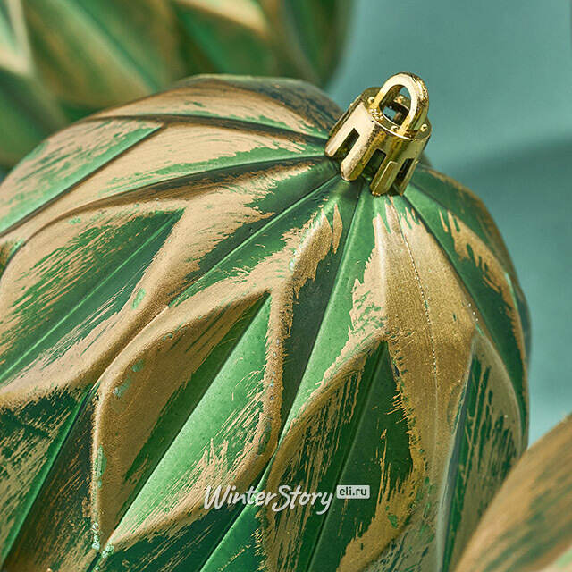 Елочные шары Fattura - Antique Green 8 см, 6 шт, пластик Winter Deco