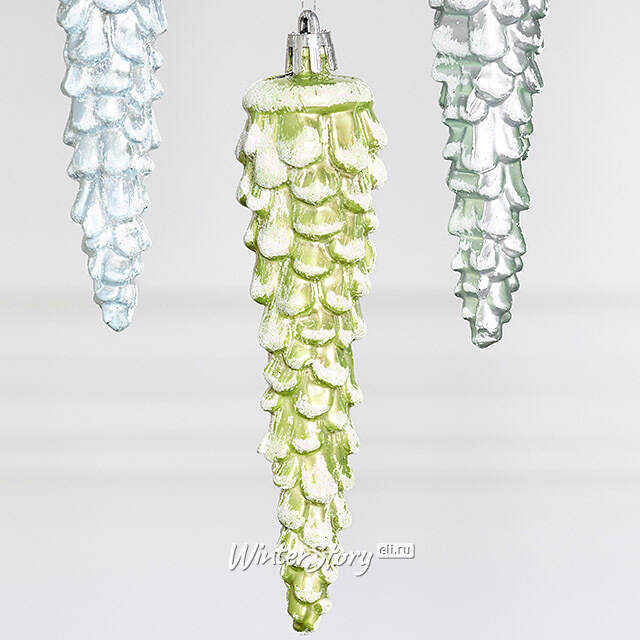 Елочные игрушки Шишки - Frosted Melody 14 см, 6 шт, пластик Winter Deco