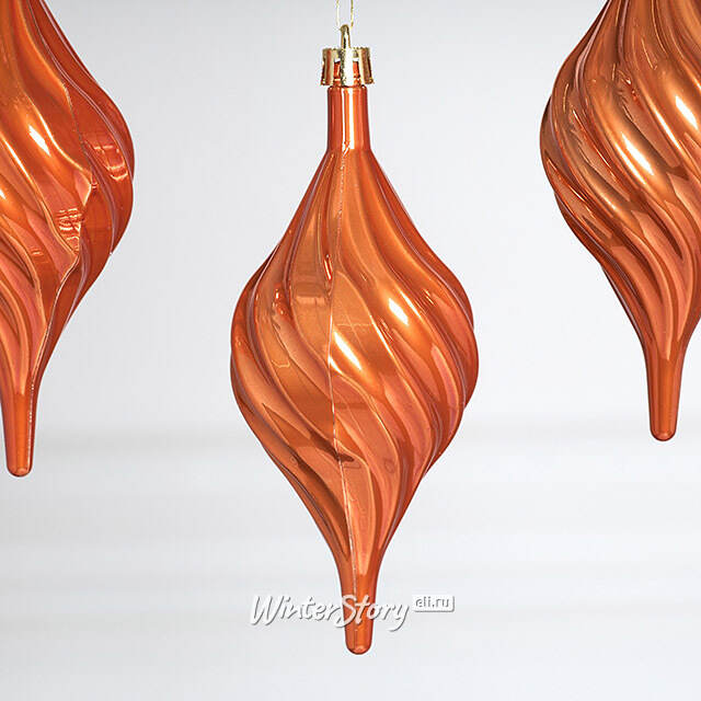 Елочные игрушки Сосульки Melodia di Ghiaccio 13 см терракотовый, 3 шт, пластик Winter Deco