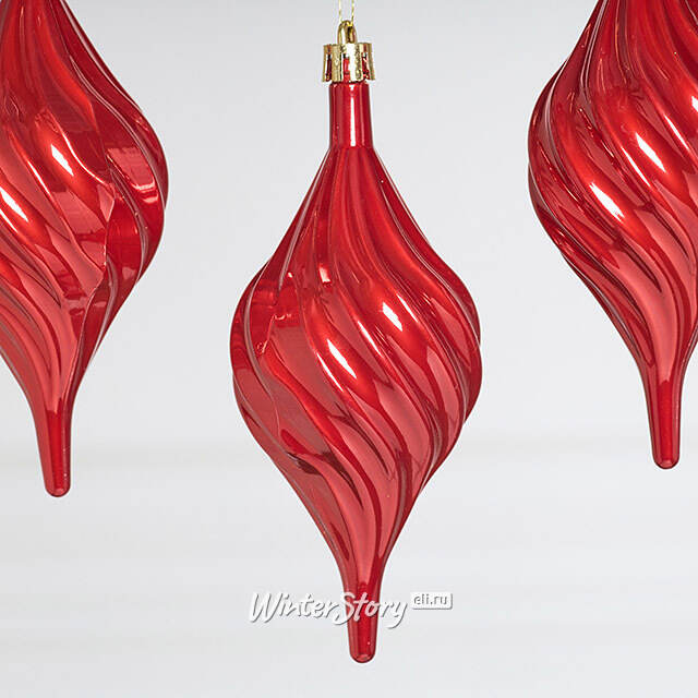 Елочные игрушки Сосульки Melodia di Ghiaccio 13 см красный, 3 шт, пластик Winter Deco