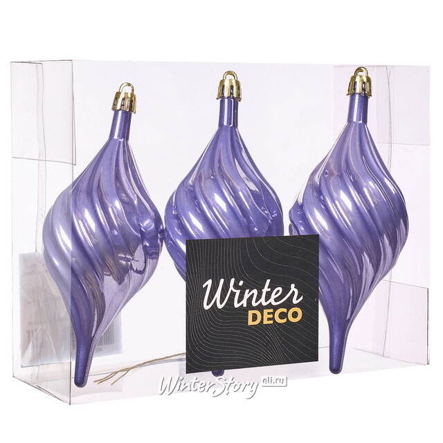 Елочные игрушки Сосульки Melodia di Ghiaccio 13 см фиолетовый, 3 шт, пластик Winter Deco