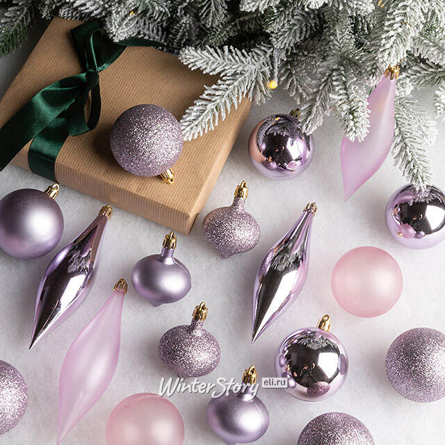 Набор пластиковых шаров Кастелло: Purple Afflatus 6-14 см, 26 шт Winter Deco