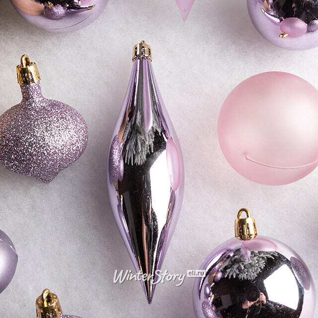 Набор пластиковых шаров Кастелло: Purple Afflatus 6-14 см, 26 шт Winter Deco