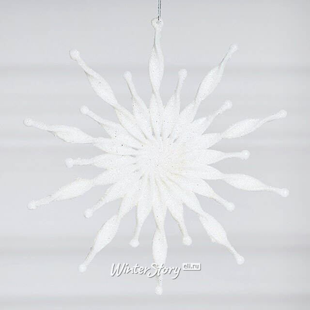 Елочная игрушка Снежинка Дианн 15 см белая, 6 шт, пластик Winter Deco