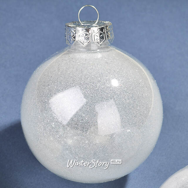 Елочные ПЭТ шары Albertine - White Cloud 8 см , 6 шт Winter Deco