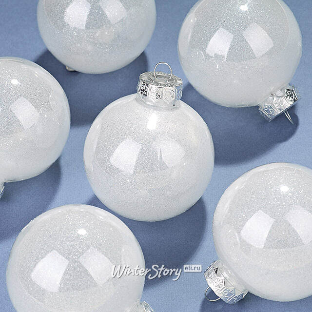 Елочные ПЭТ шары Albertine - White Cloud 8 см , 6 шт Winter Deco