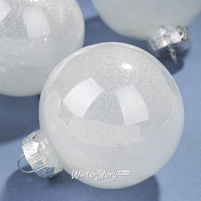 Елочные ПЭТ шары Albertine - White Cloud 8 см , 6 шт Winter Deco