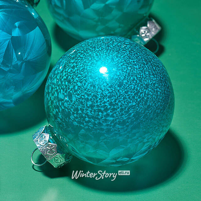 Елочные ПЭТ шары Albertine - Голубые Гавайи 8 см, 6 шт Winter Deco