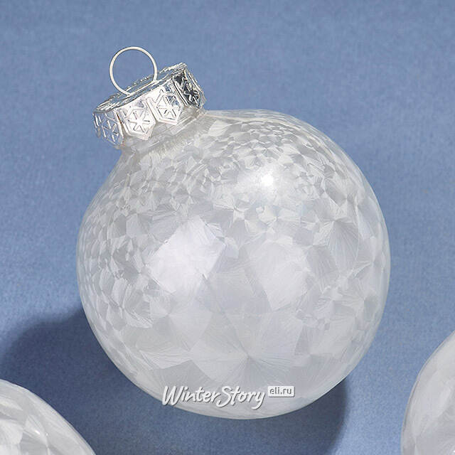 Елочные ПЭТ шары Albertine - Жемчужный Перелив 8 см, 6 шт Winter Deco