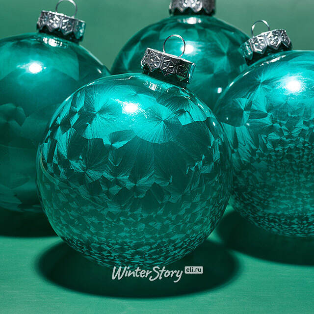 Елочные ПЭТ шары Albertine - Голубые Гавайи 10 см, 4 шт Winter Deco