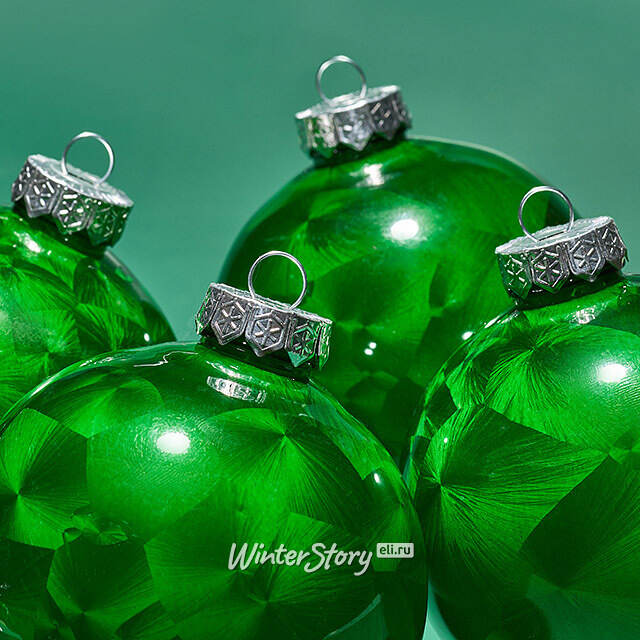 Елочные ПЭТ шары Albertine - Christmas Green 10 см, 4 шт Winter Deco