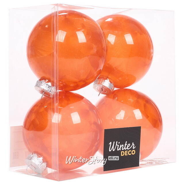 Елочные ПЭТ шары Albertine - Flaming Sky 10 см, 4 шт Winter Deco