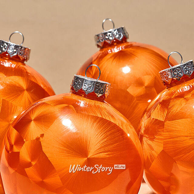 Елочные ПЭТ шары Albertine - Flaming Sky 10 см, 4 шт Winter Deco