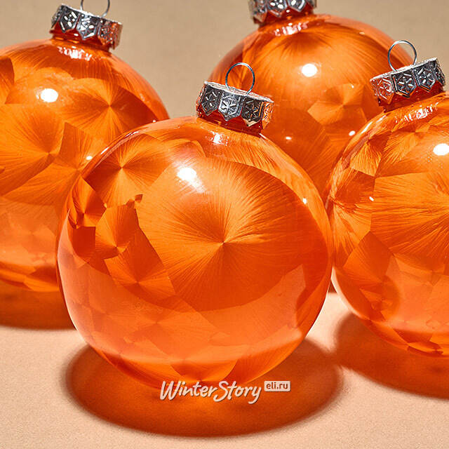 Елочные ПЭТ шары Albertine - Flaming Sky 10 см, 4 шт Winter Deco