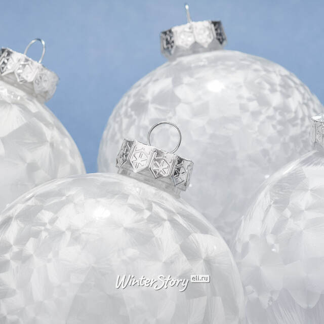 Елочные ПЭТ шары Альбертин - Жемчужный Перелив 10 см, 4 шт Winter Deco