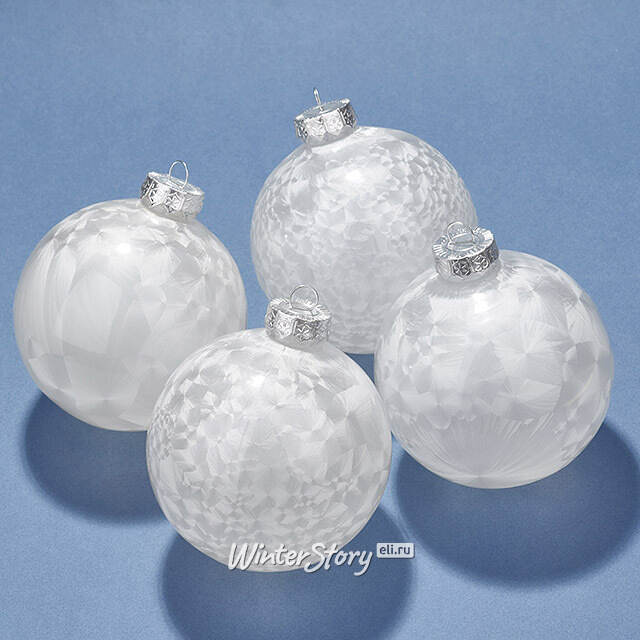 Елочные ПЭТ шары Альбертин - Жемчужный Перелив 10 см, 4 шт Winter Deco