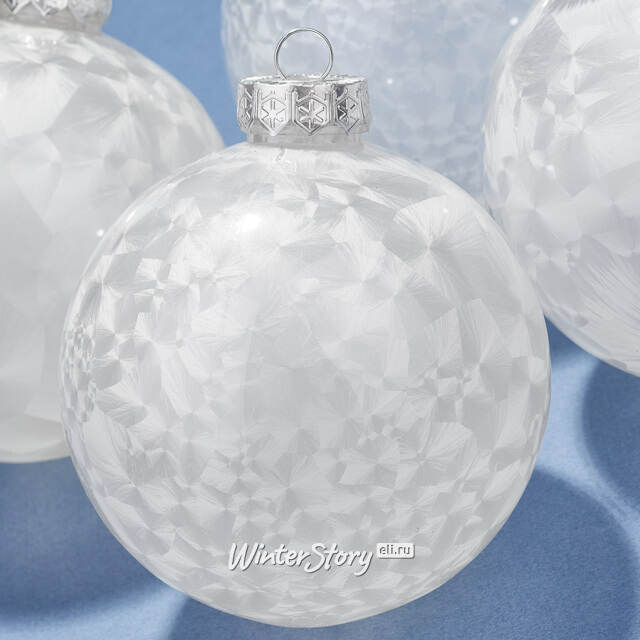 Елочные ПЭТ шары Альбертин - Жемчужный Перелив 10 см, 4 шт Winter Deco