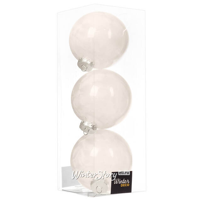Елочные ПЭТ шары Albertine - Жемчужный Перелив 15 см, 3 шт Winter Deco