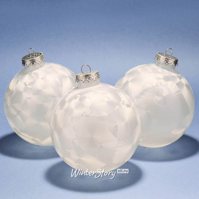Елочные ПЭТ шары Albertine - Жемчужный Перелив 15 см, 3 шт Winter Deco