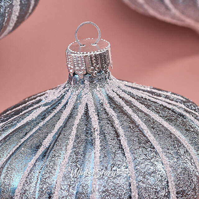 Елочные игрушки Луковки - Kalavino 8 см голубой, 4 шт Winter Deco