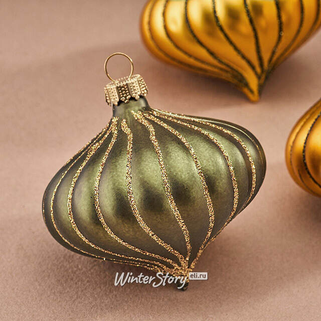 Елочные игрушки Луковки - Kalavino 8 см золотой, 4 шт Winter Deco