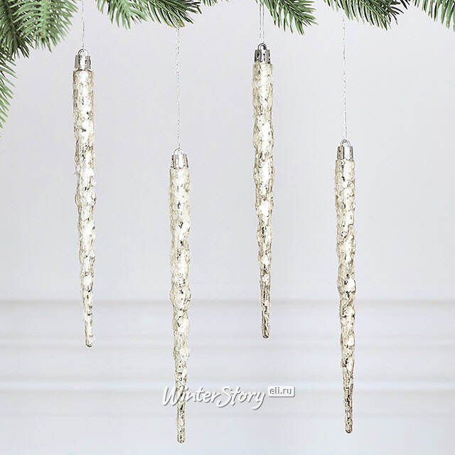 Елочная игрушка Сосулька - Mercogliano 19 см, 4 шт Winter Deco