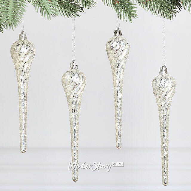 Елочная игрушка Сосулька - Mercogliano 17 см, 4 шт Winter Deco