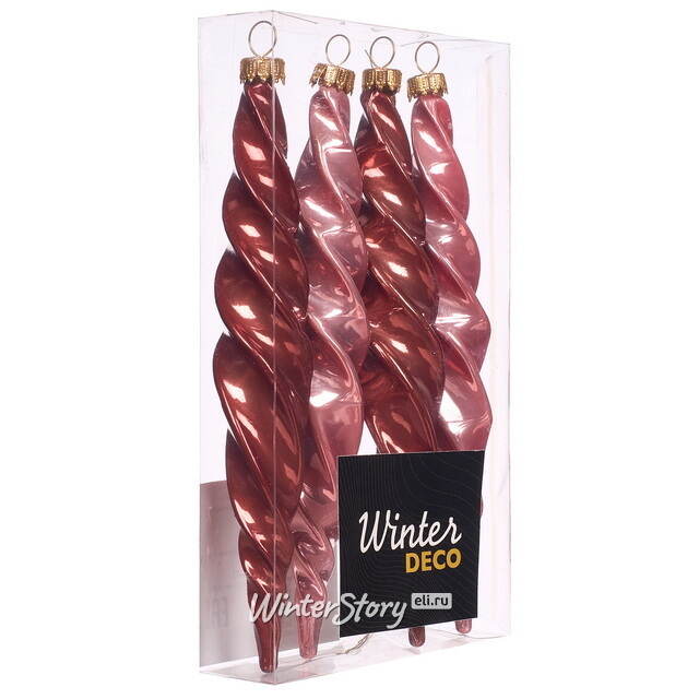 Елочные игрушки Сосульки - Monte Roberto 17 см, 4 шт, пластик Winter Deco