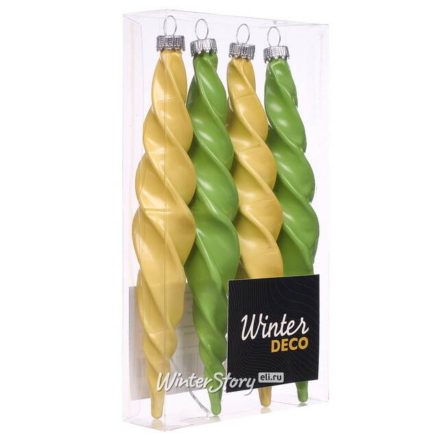 Елочные игрушки Сосульки - Monte Porzio 17 см, 4 шт, пластик Winter Deco