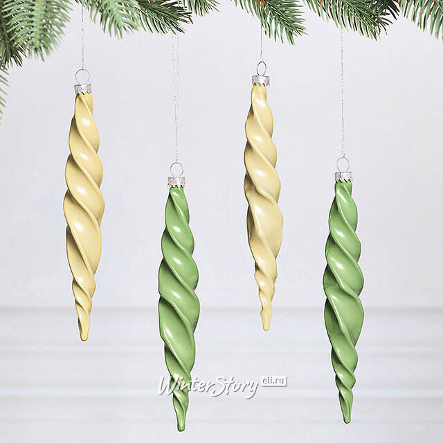 Елочные игрушки Сосульки - Monte Porzio 17 см, 4 шт, пластик Winter Deco