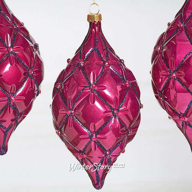 Елочные игрушки Сосульки Sarentino - Розовый Вечер 15 см, 3 шт, пластик Winter Deco