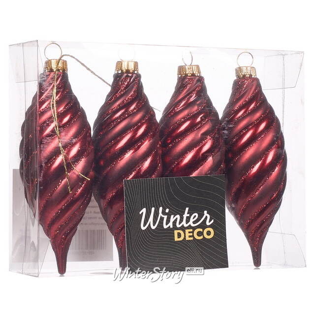 Елочные игрушки Сосульки - Bruxon 12 см, 4 шт, пластик Winter Deco