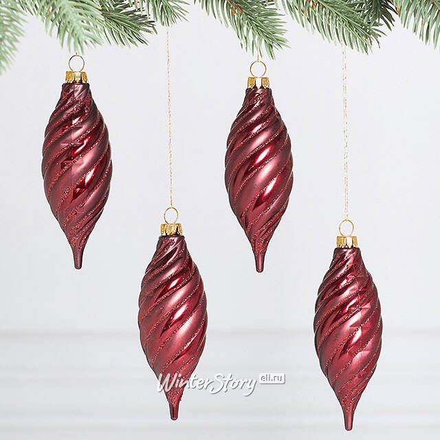 Елочные игрушки Сосульки - Bruxon 12 см, 4 шт, пластик Winter Deco