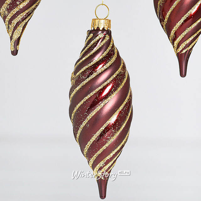 Елочные игрушки Сосульки - Minerbio 12 см, 4 шт, пластик Winter Deco