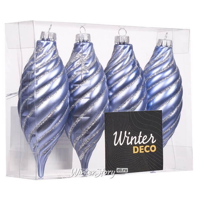 Елочные игрушки Сосульки - Diamante 12 см, 4 шт, пластик Winter Deco