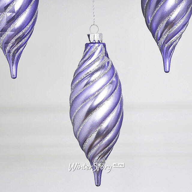 Елочные игрушки Сосульки - Diamante 12 см, 4 шт, пластик Winter Deco