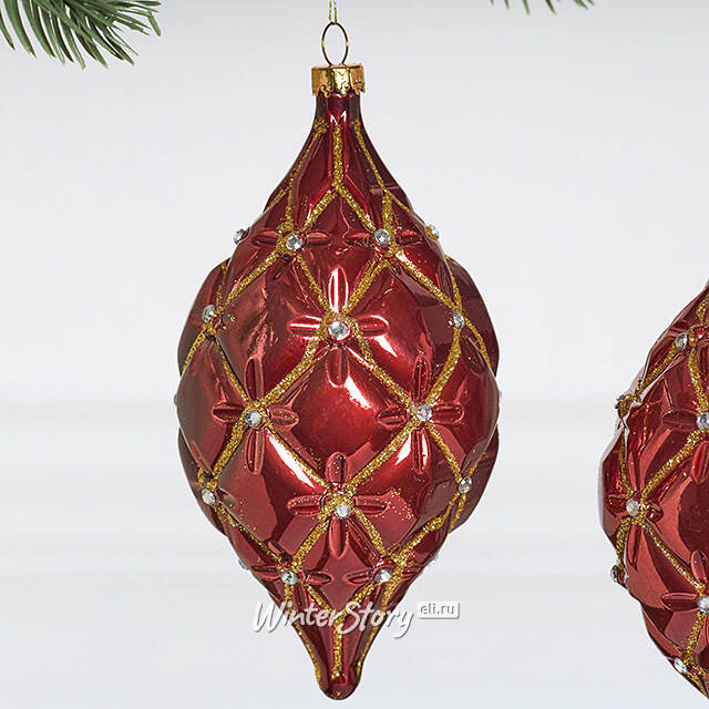 Елочные игрушки Сосульки - Terento 15 см бордовый, 2 шт, пластик Winter Deco