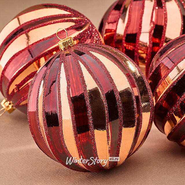 Елочные шары Sulmona - Avola 10 см, 4 шт, пластик Winter Deco