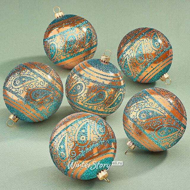 Елочные шары Faleron - Galatone 8 см, 6 шт, пластик Winter Deco