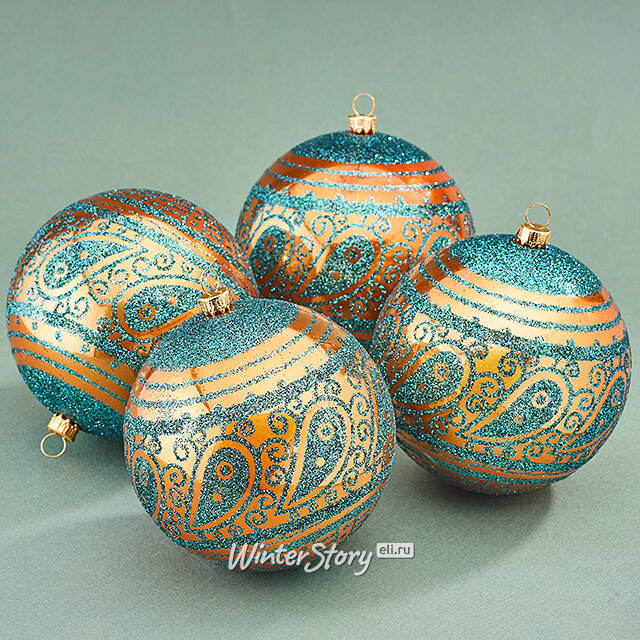 Елочные шары Faleron - Galatone 10 см, 4 шт, пластик Winter Deco