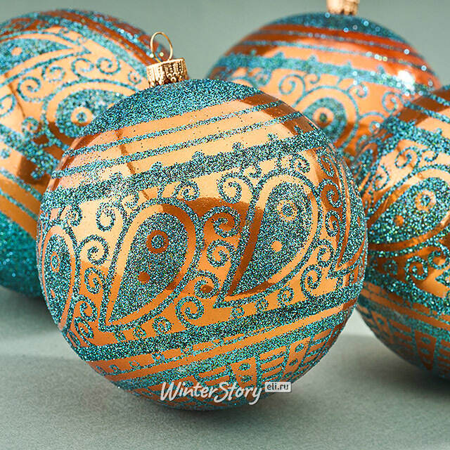 Елочные шары Faleron - Galatone 10 см, 4 шт, пластик Winter Deco