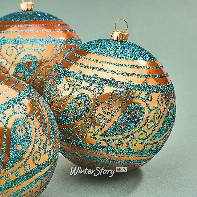 Елочные шары Faleron - Galatone 10 см, 4 шт, пластик Winter Deco