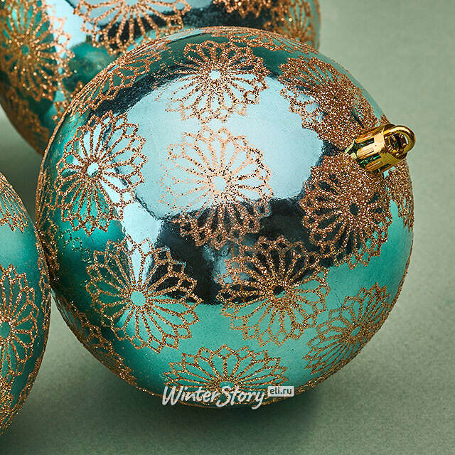 Елочные шары Барга - Венециано 10 см, 4 шт, пластик Winter Deco